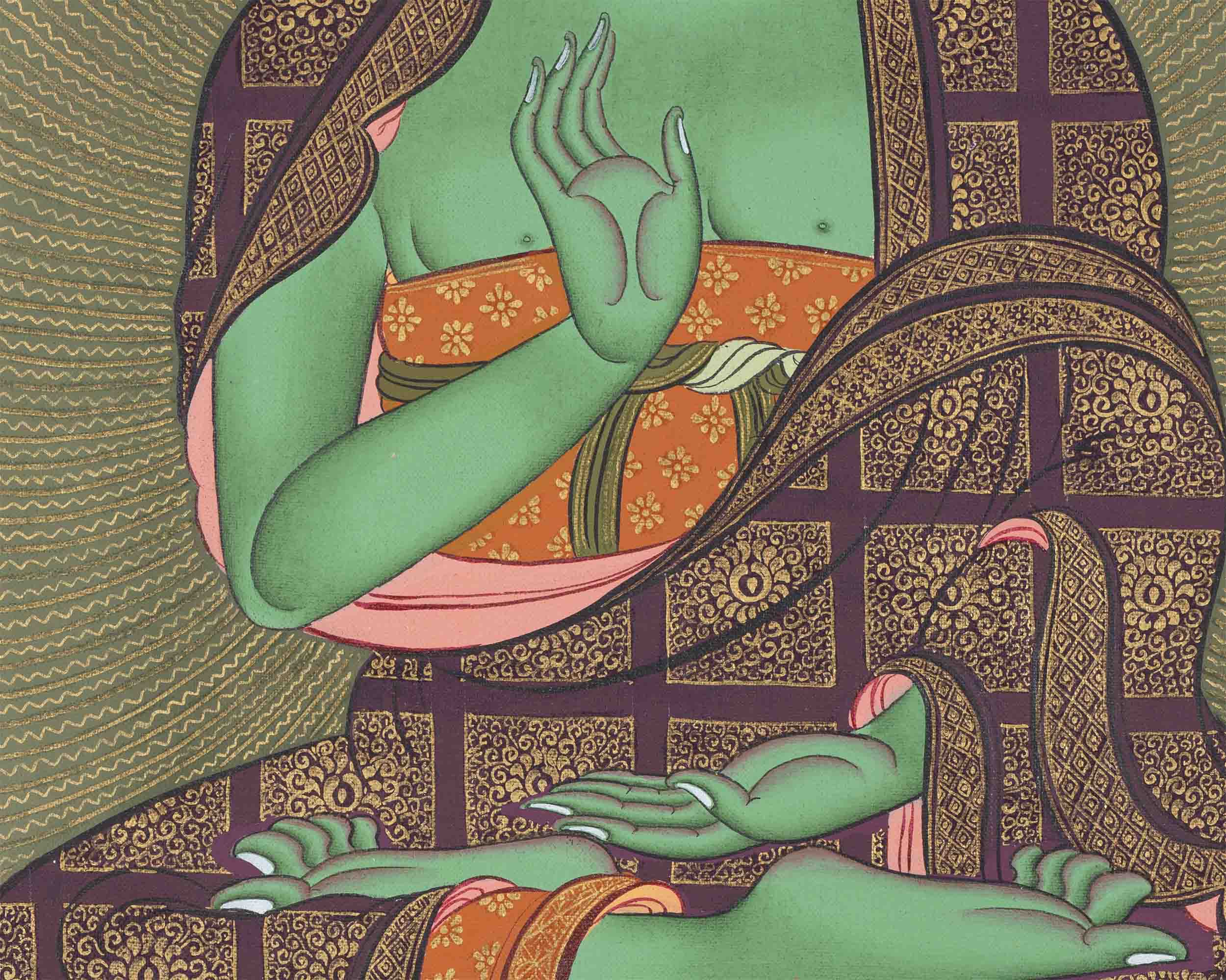 Thangka Of Amoghasiddhi | Traditional Artwork | Buddhist Wall Decors