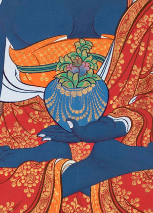 Meditation Medicine Buddha | Original Hand-Painted Healing Thangka