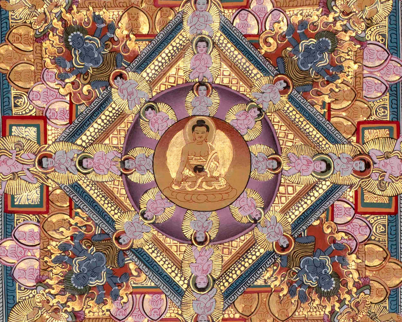 Original Hand painted Buddha Mandala | Tibetan Wall Decoration Painting