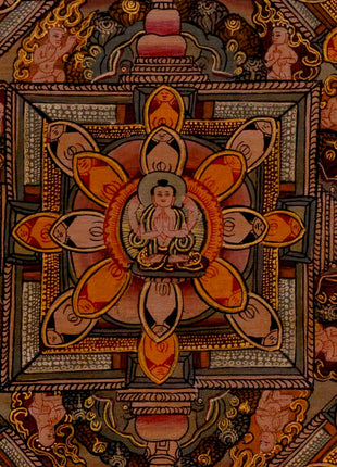 Buddha Mandala | Traditional Tibetan Thangka | Religious Wall Decors