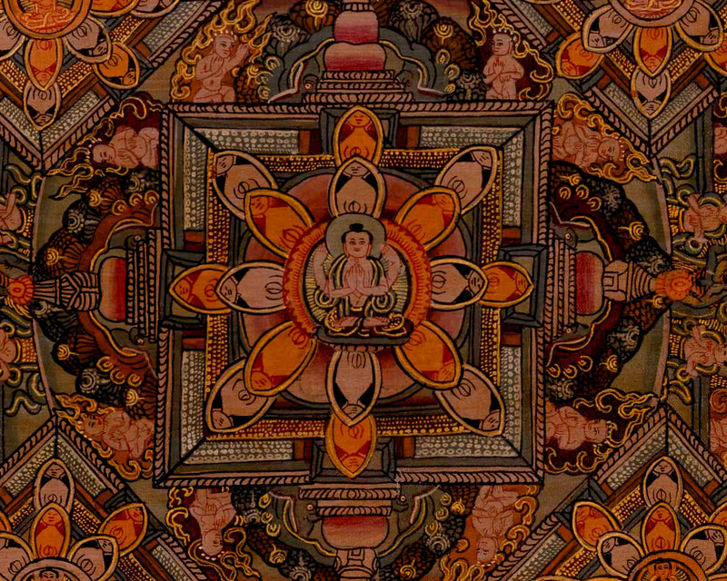 Buddha Mandala | Traditional Tibetan Thangka | Religious Wall Decors