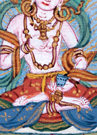 Mini Vajrasattva Meditation Thangka | Traditional Tibetan Hand-Painted Art