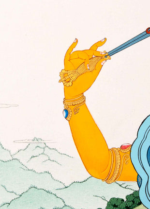 Bodhisattva Manjushri Thangka | Traditionally Hand Painted Buddhist Art
