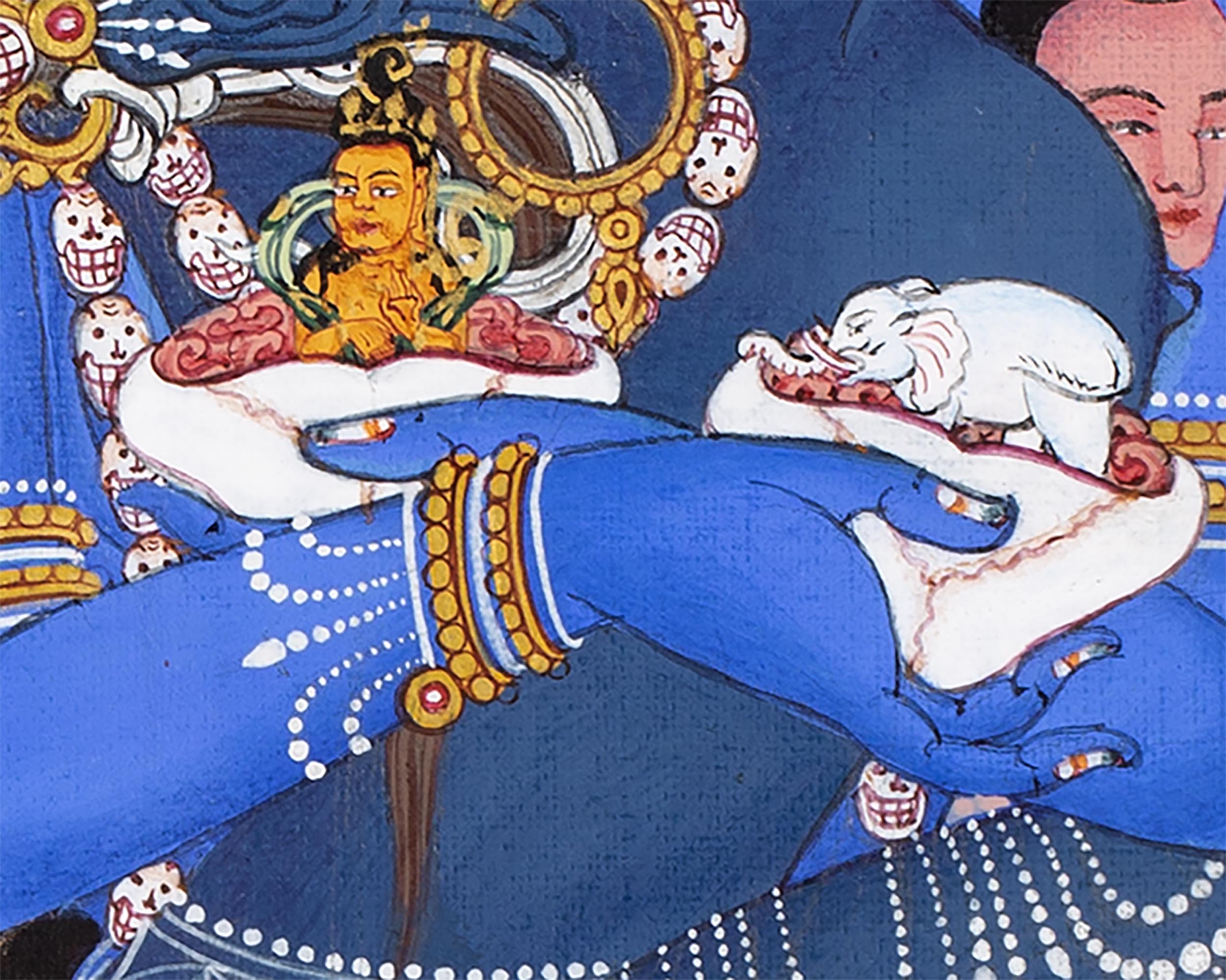 Hevajra With Consort Nairatmya Thangka Print | Buddhist Yidam Art