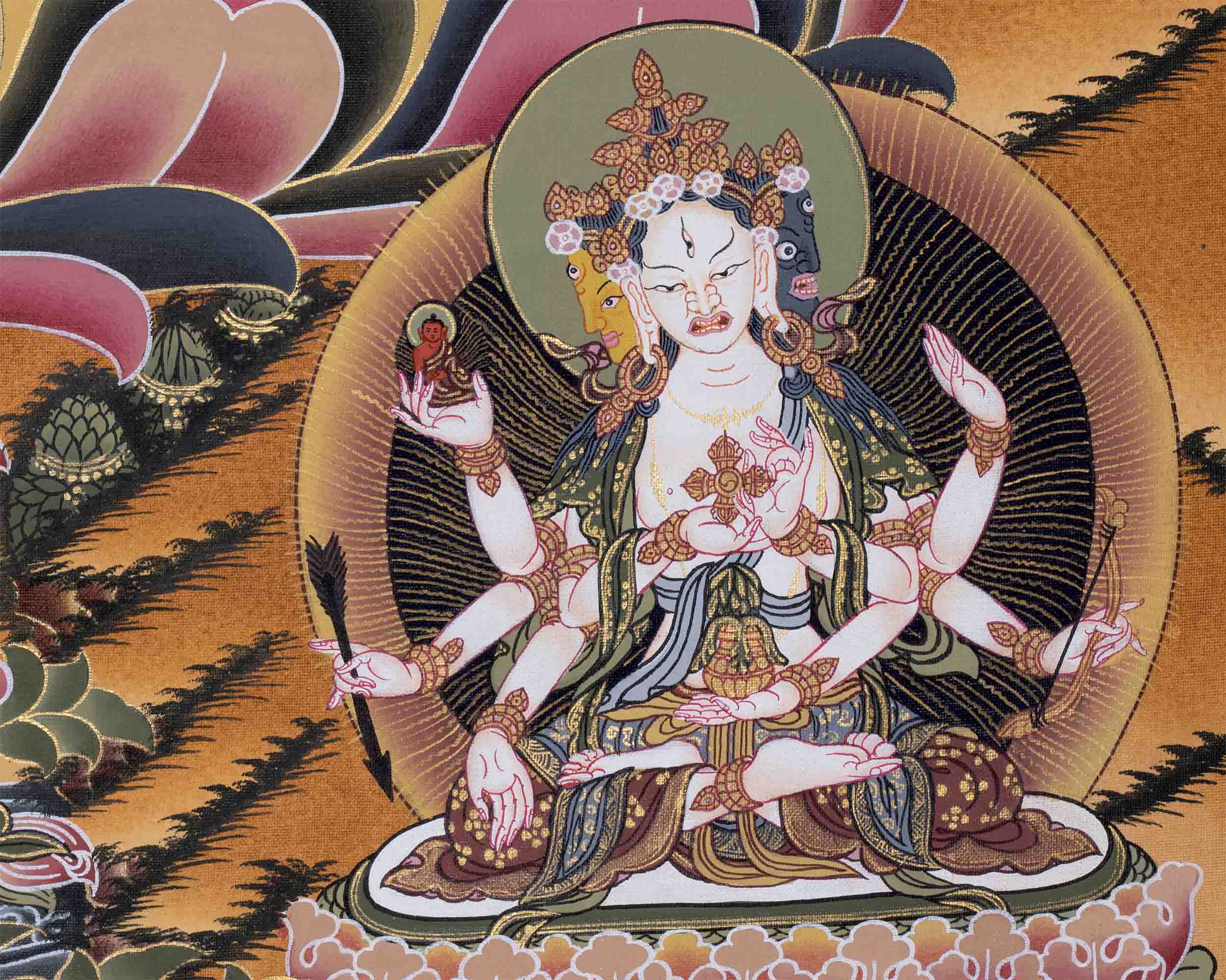 Buddha Amitayus Painted Thangka | Handmade Thangka Painting
