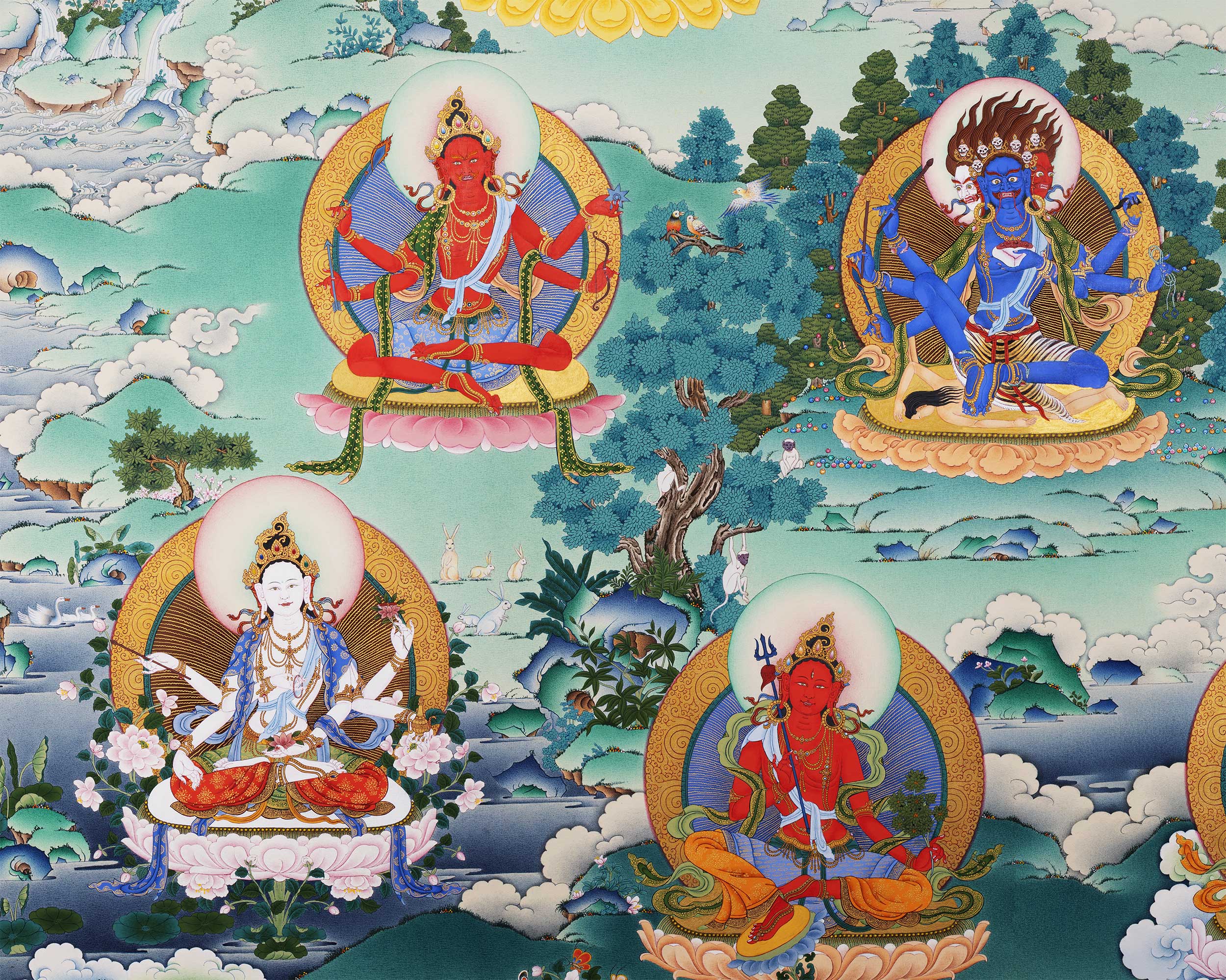 21 Taras Surya Gupta Thangka Print | Himalayan Taras High-Quality Giclee On Cotton Canvas Art