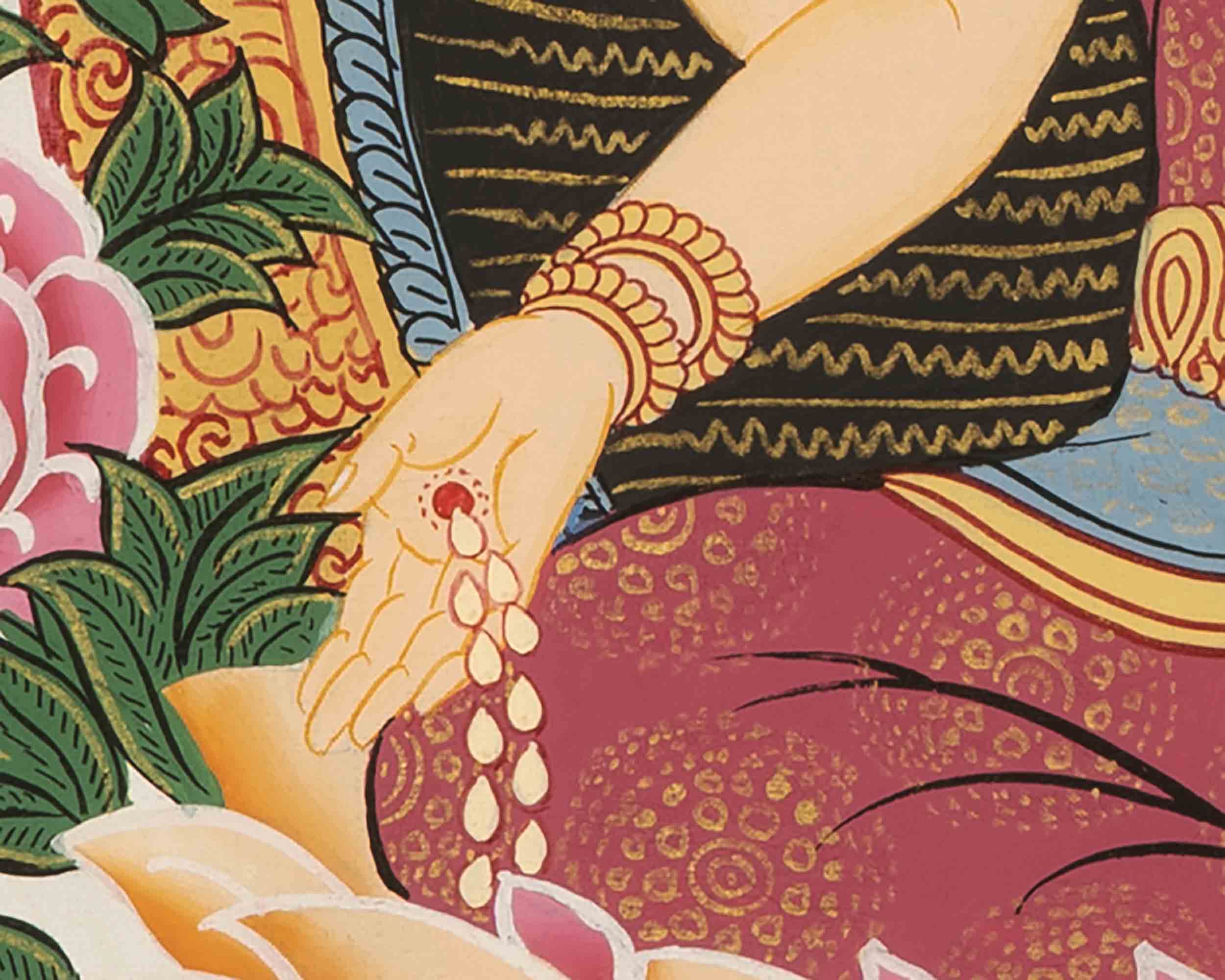 Goddess Laxmi Thangka | Hindu Wealth Deity | Wall Decoration