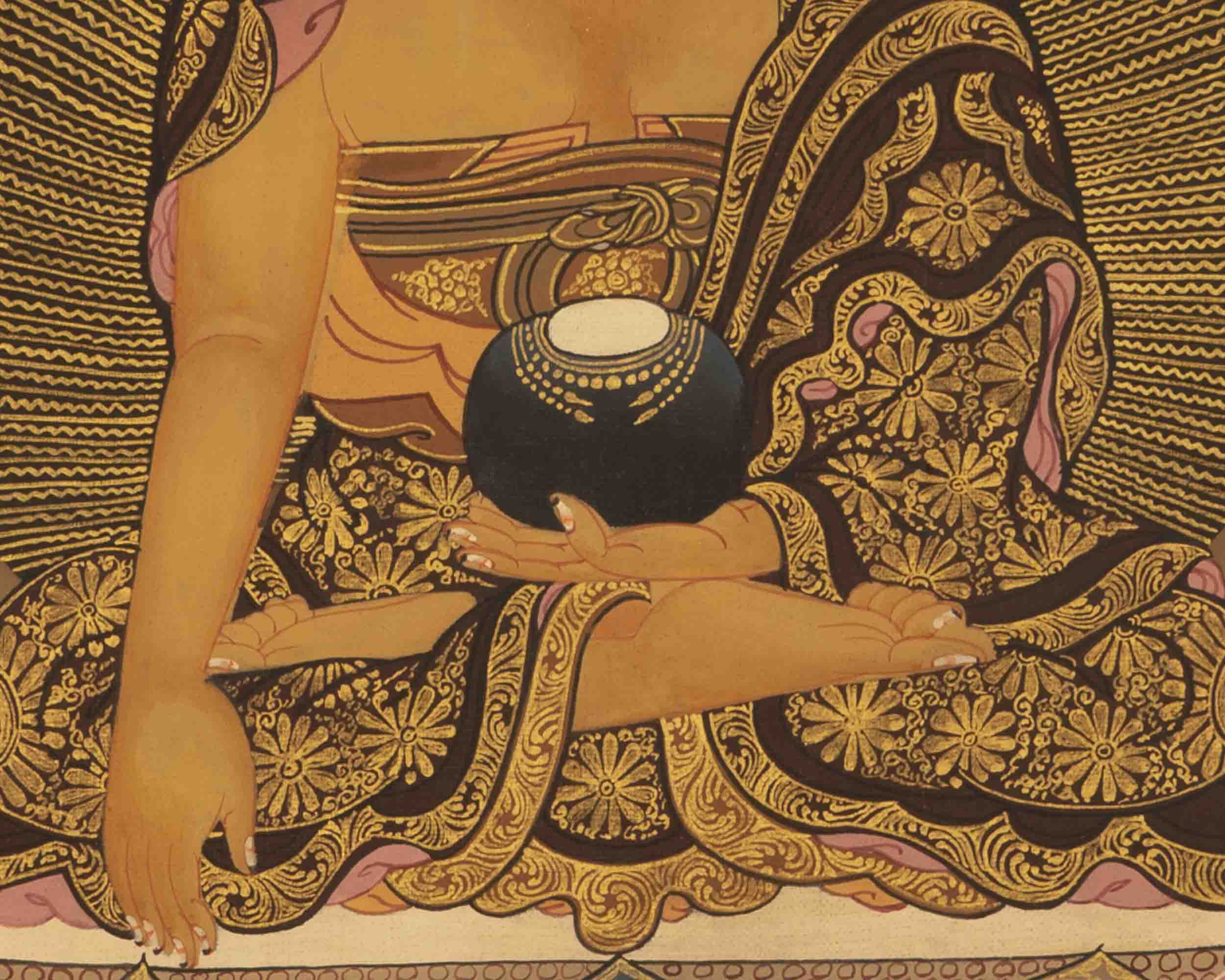 Gautama Buddha Thangka | Traditional Tibetan Painting | Wall Hanging Decors