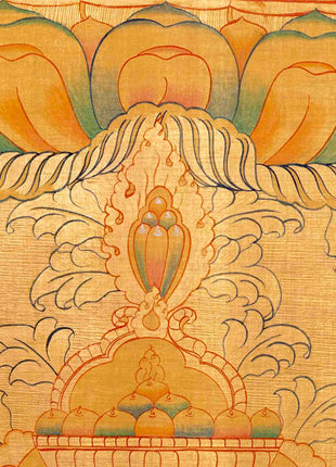 24K Gold Style Avalokitesvara Chengrezig Thangka | Wall Decor