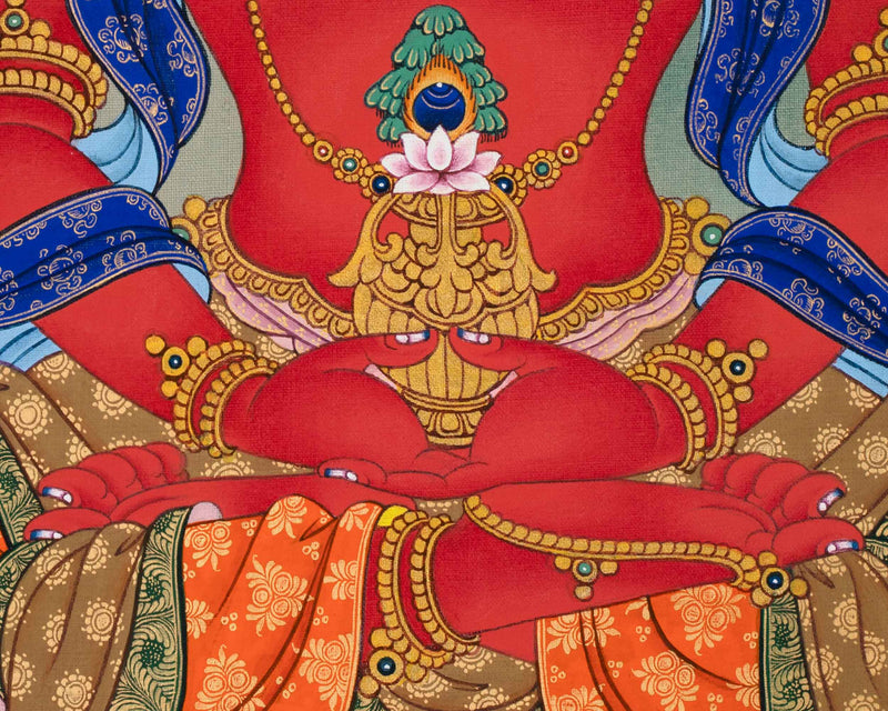 The Buddha of Long Life, Amitayus Print | Traditional Tibetan Poster For Wall Decoration