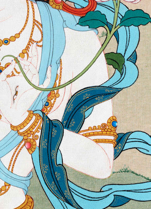 White Tara Thangka | Traditionally Hand Painted Art