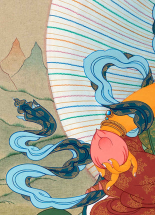 Dzambhala Tibetan Thangka | Traditionally Hand Painted Art