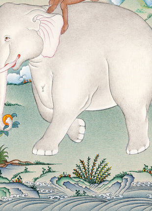 The Four Harmonious Friends | Honoring the Age | Tibetan Thangka