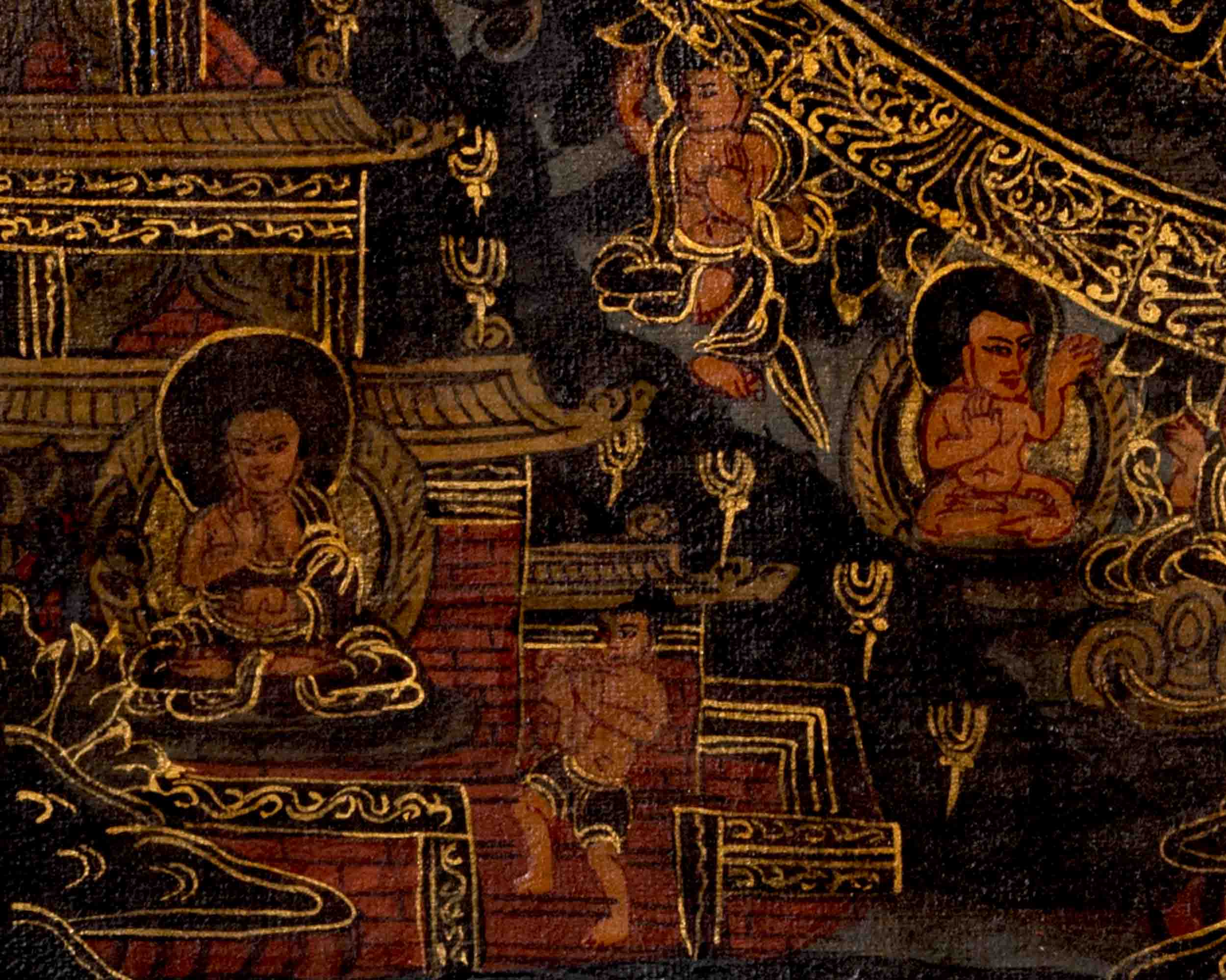 Shakyamuni Buddha Mandala | Traditional Tibetan Thangka | Wall Decors