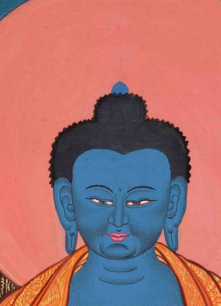 Thangka Of Medicine Buddha | 5 Dhyani Buddha | Religious Wall Decor