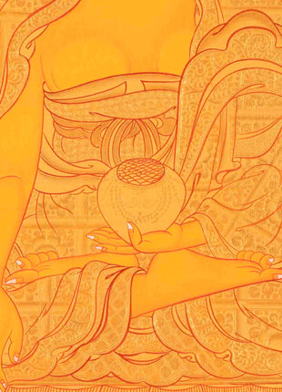 Buddhist Shakyamuni Buddha Thangka | Original Hand Painted 24k Gold Thangka