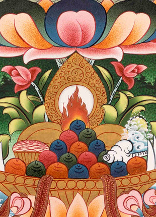 Avalokiteshvara Chenresig Thangka | Buddhist Religious Art | Wall Decors