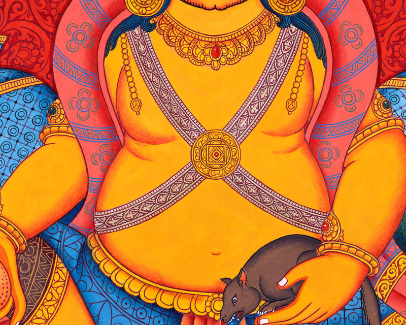 High-Quality Giclee Canvas Art For Jambhala Practice | Traditional Deity Of Weatlh & Prosperity