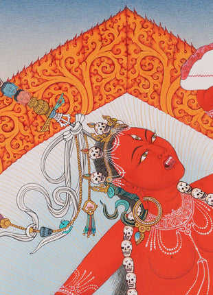 Vajrayogini Art | Tibetan 24K Gold Dakini Painting (includes Brocade)