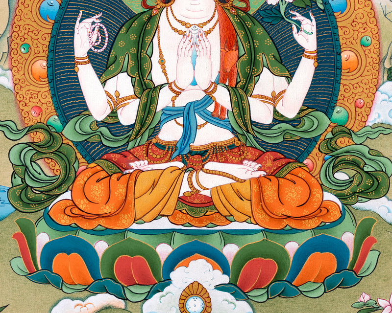 Chenrezig | Bodhisattva Thangka Painting | Buddhist Art