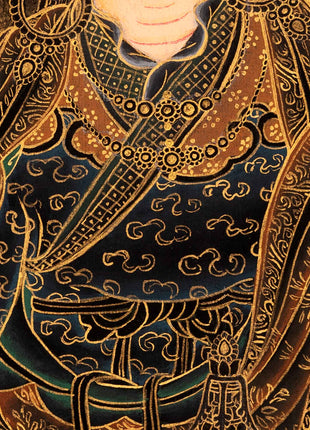 Small Gold on Black Thangka of Guru Rinpoche