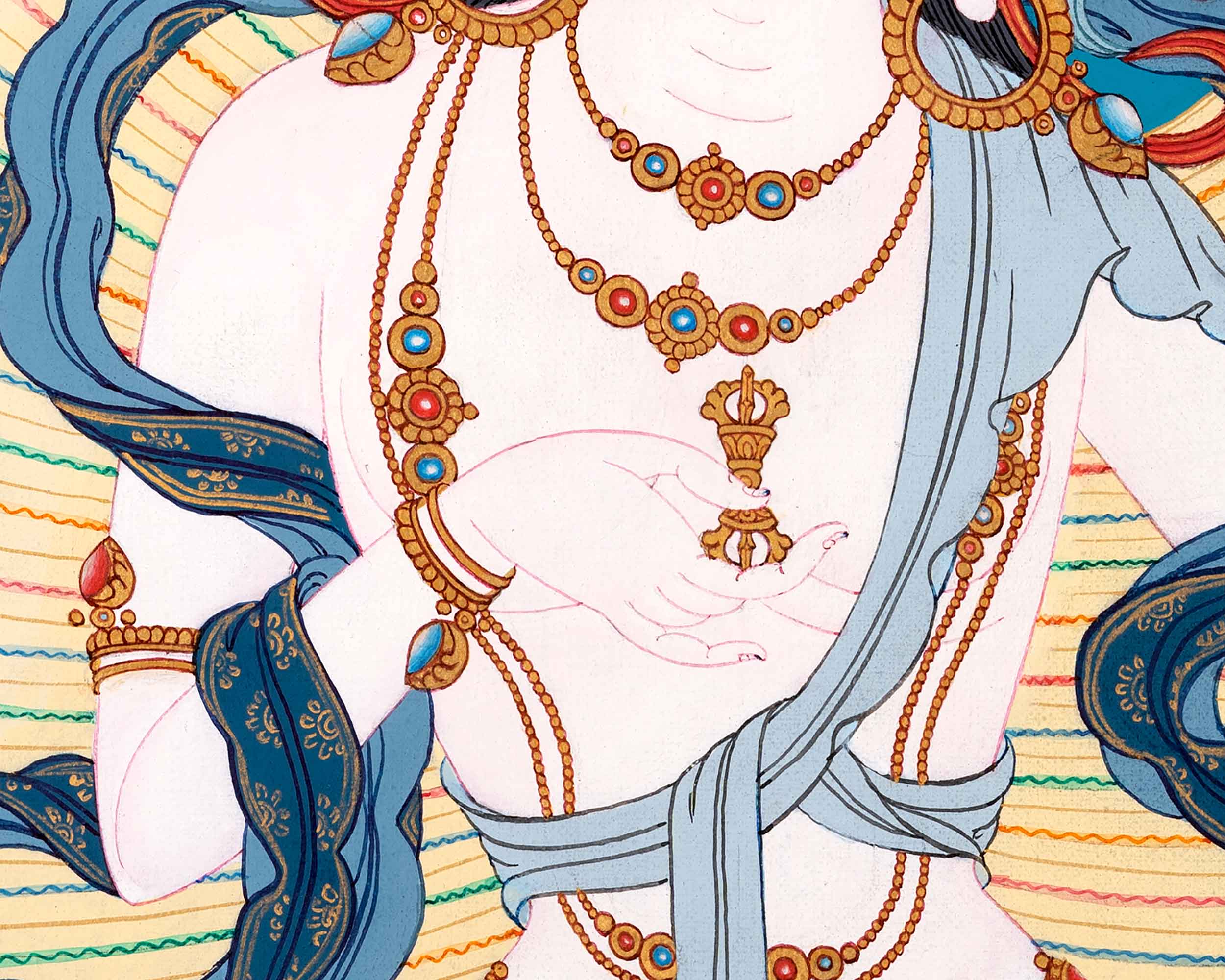 Vajrasattva, Dorje Sempa, Buddha Tibetan Thangka