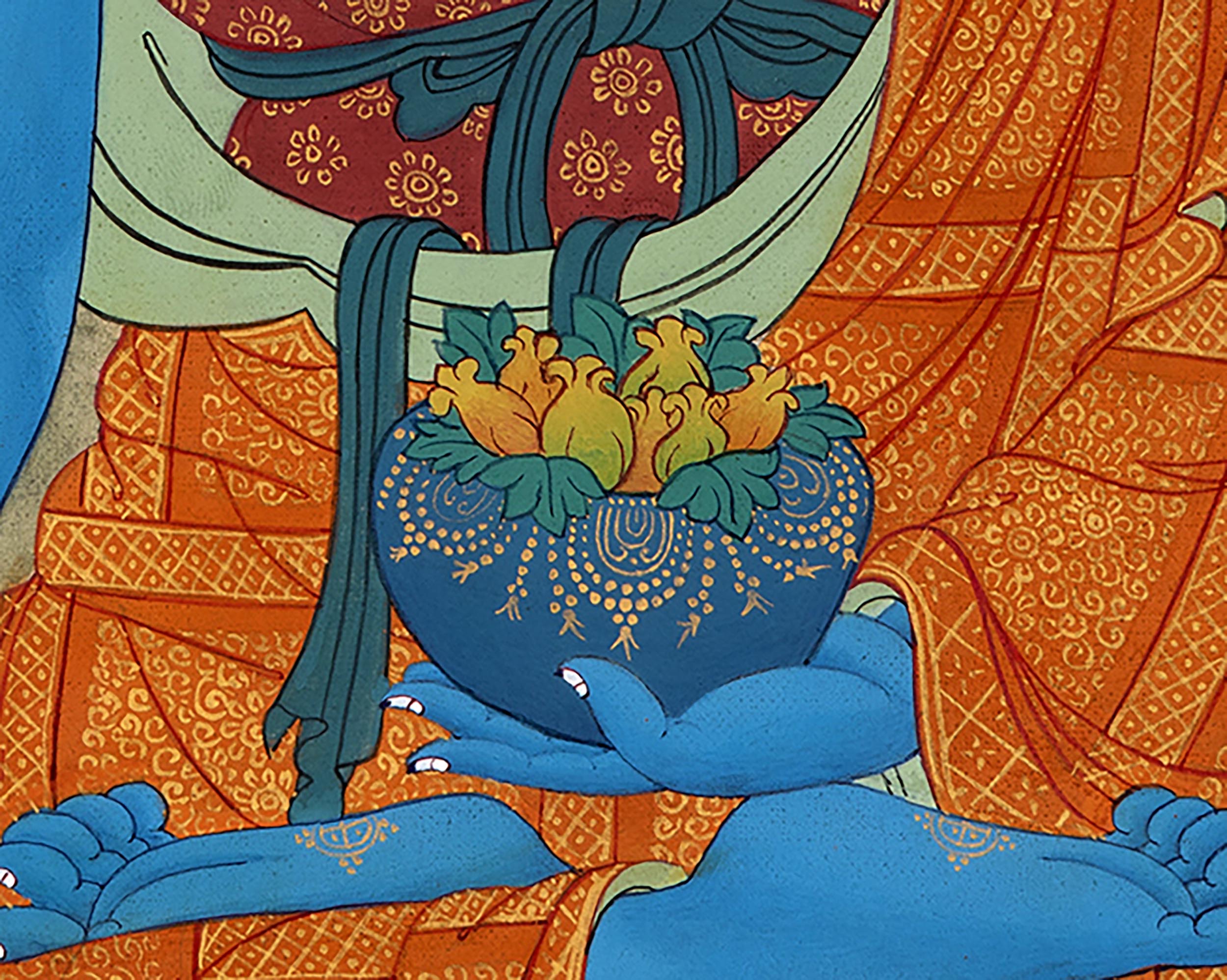 Blue Medicine Buddha | Lapis Lazuli | Tibetan Art Thangka