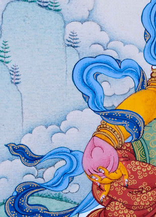 Yellow Dzambhala Thangka | Traditional Hand Painted Art