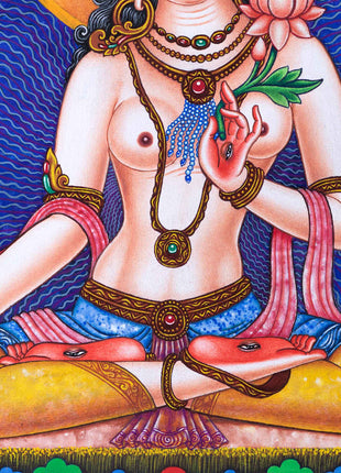 Buddha Tara Mantra Practice Pauba Print | Traditional Newari Art For Wall Decoration