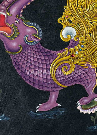 Hiti Manga Thangka Print | Traditional Makara | Spiritual Gifts