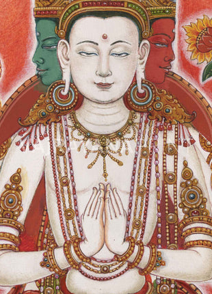 Lord Of All Realms Lokeshwor Thangka Print | Tibetan Print Of Lokesvara For Spiritual Room Decoration