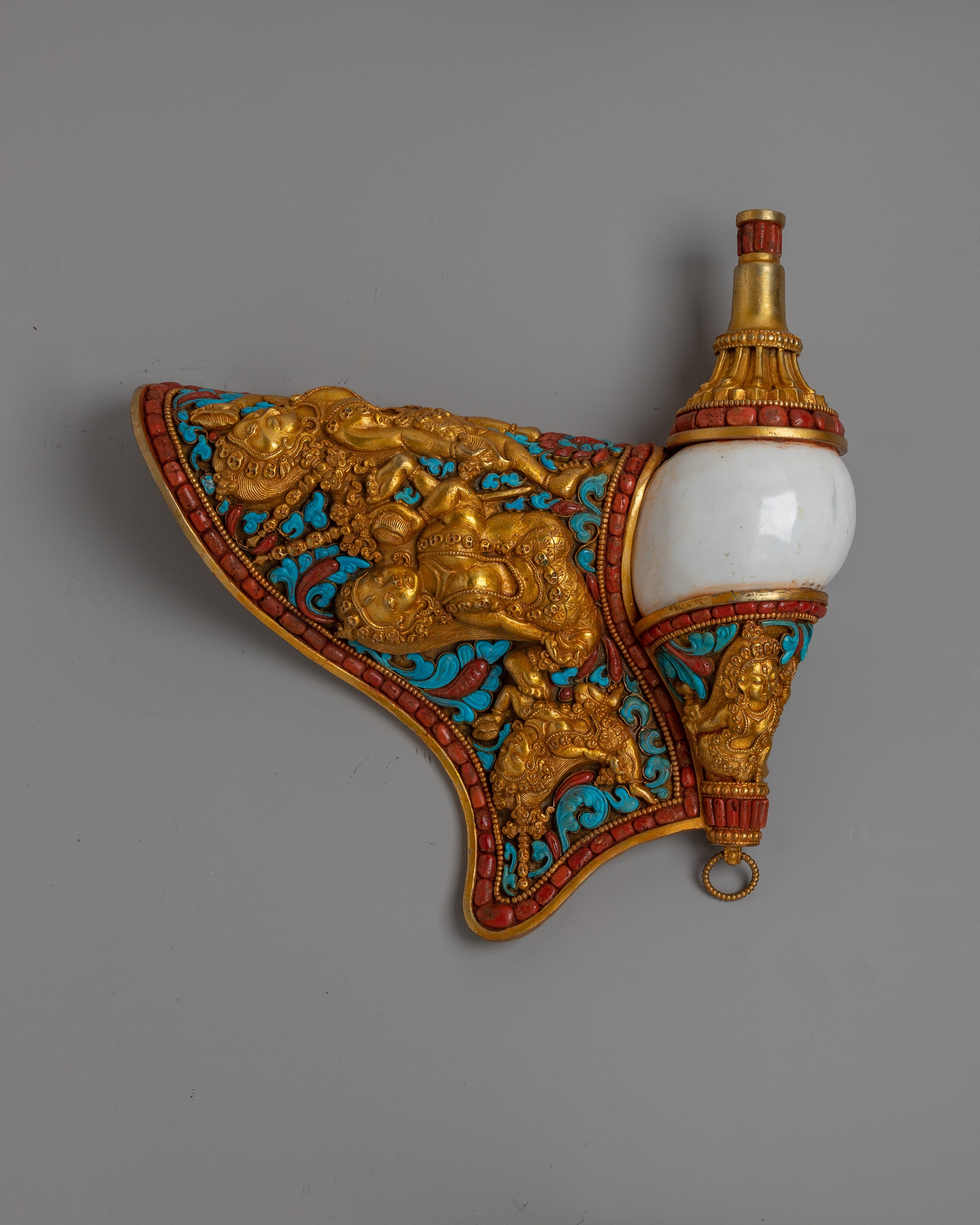 Tibetan Conch Shell | Handmade Buddhist Ceremonial Instrument