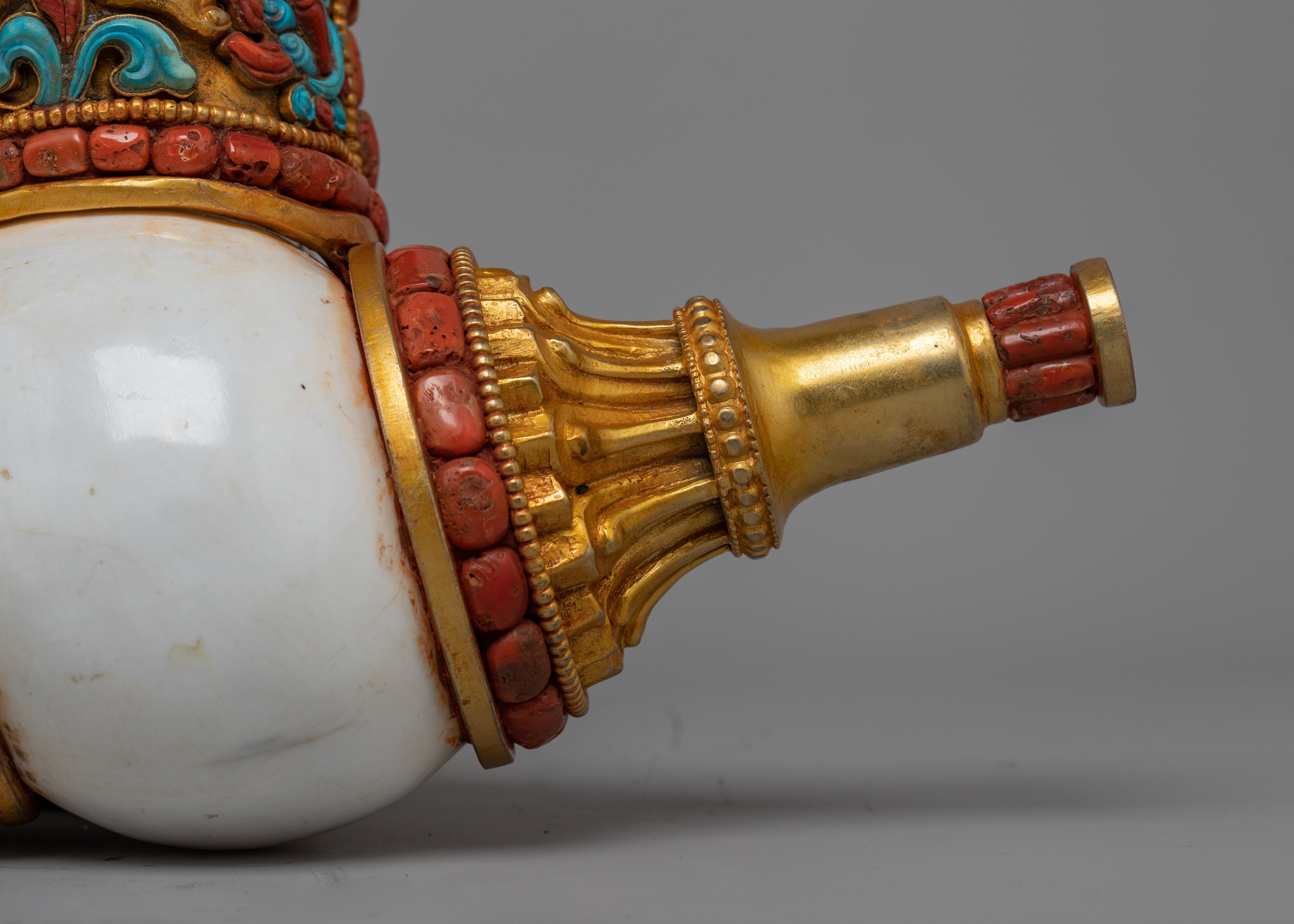 Tibetan Conch Shell | Handmade Buddhist Ceremonial Instrument