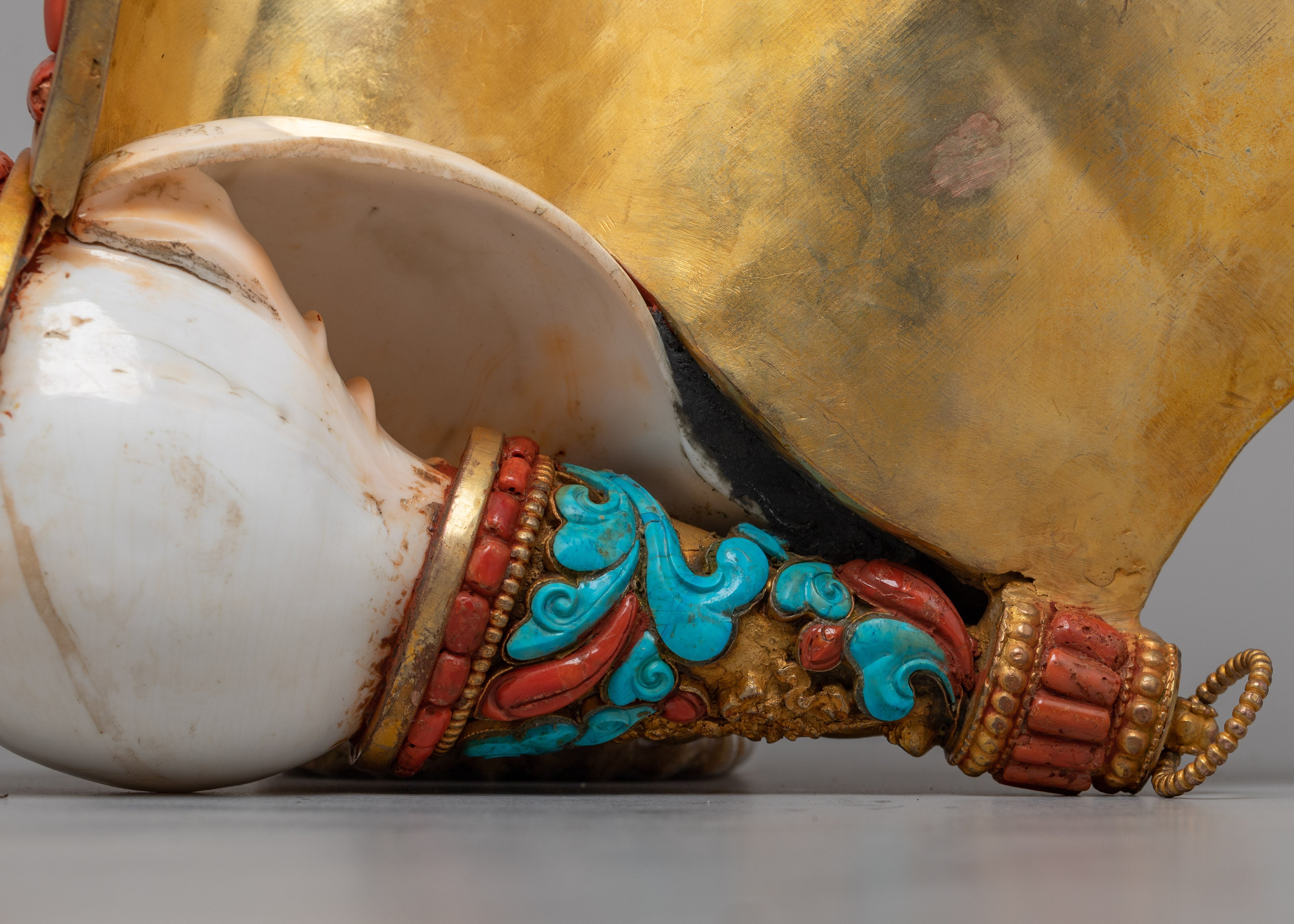 Tibetan Conch Shell | Handmade Buddhist Ceremonial Instrument