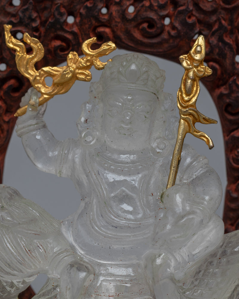 Crystal Stone Namtoshe Statue | Buddhist Wealth and Prosperity Sculpture
