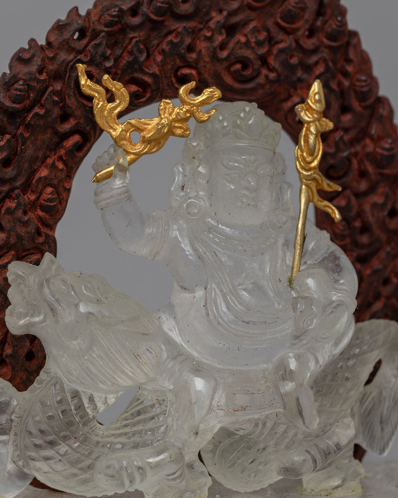 Crystal Stone Namtoshe Statue | Buddhist Wealth and Prosperity Sculpture
