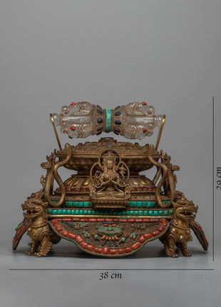 Copper Dharmadhatu With Vajra | Traditional Buddhist Symbols
