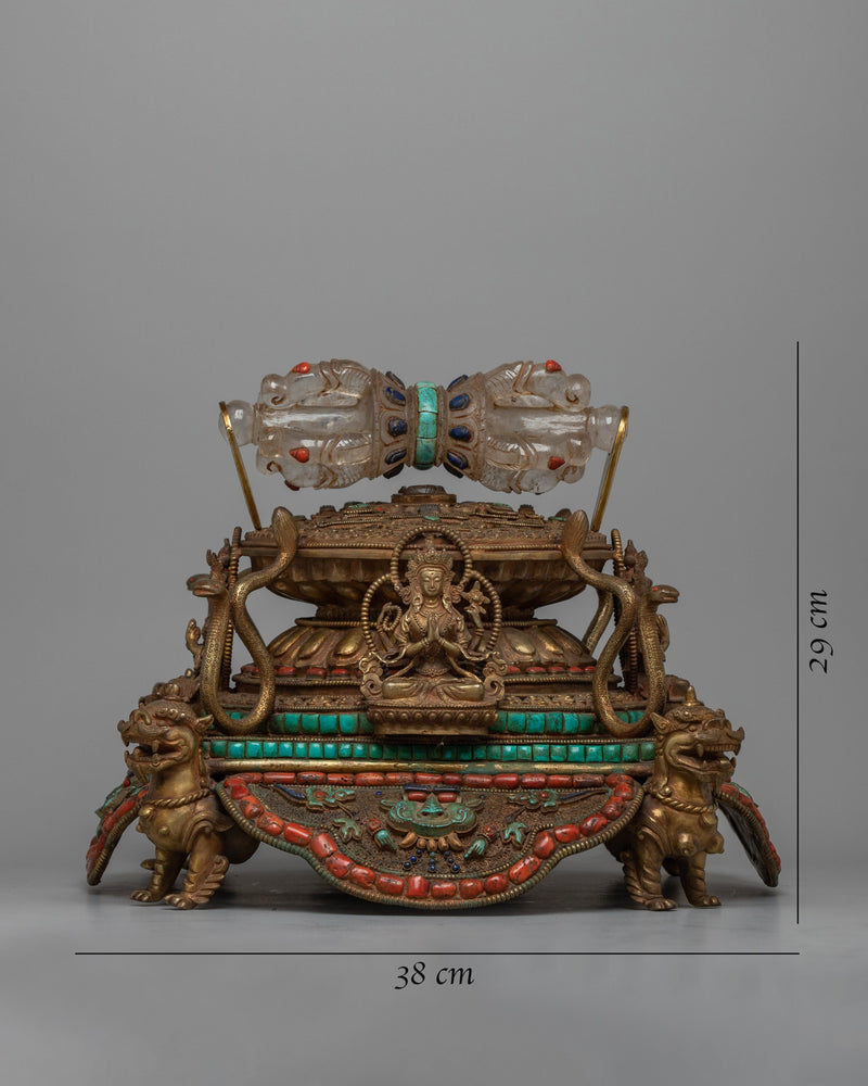 Copper Dharmadhatu With Vajra | Traditional Buddhist Symbols