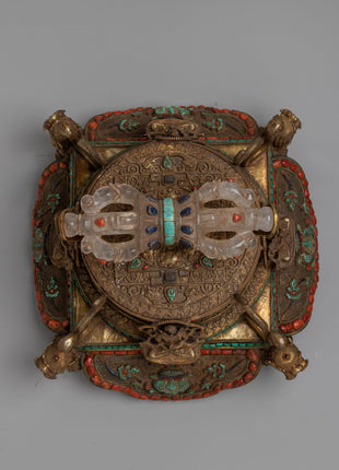 Copper Dharmadhatu With Vajra | Traditional Buddhist Symbols