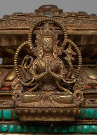 Copper Dharmadhatu With Vajra | Traditional Buddhist Symbols