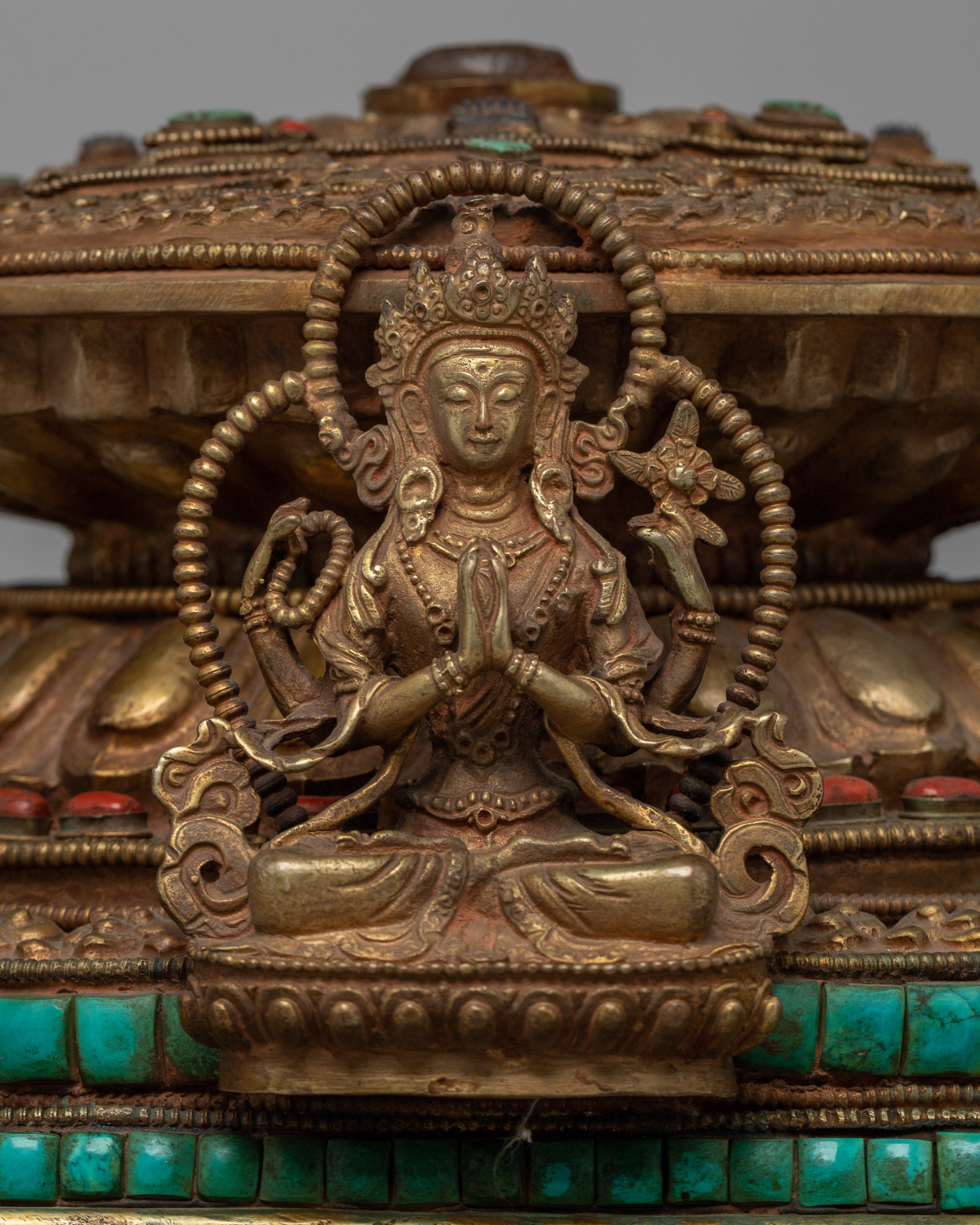 Copper Dharmadhatu With Vajra | Traditional Buddhist Symbols