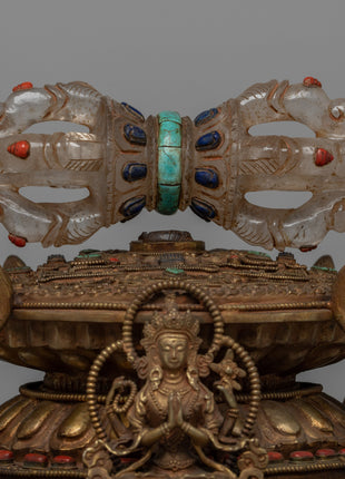 Copper Dharmadhatu With Vajra | Traditional Buddhist Symbols