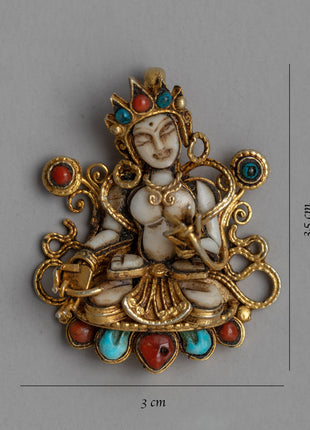 White Tara Locket | Jewelry Gift Of Tibetan Goddess