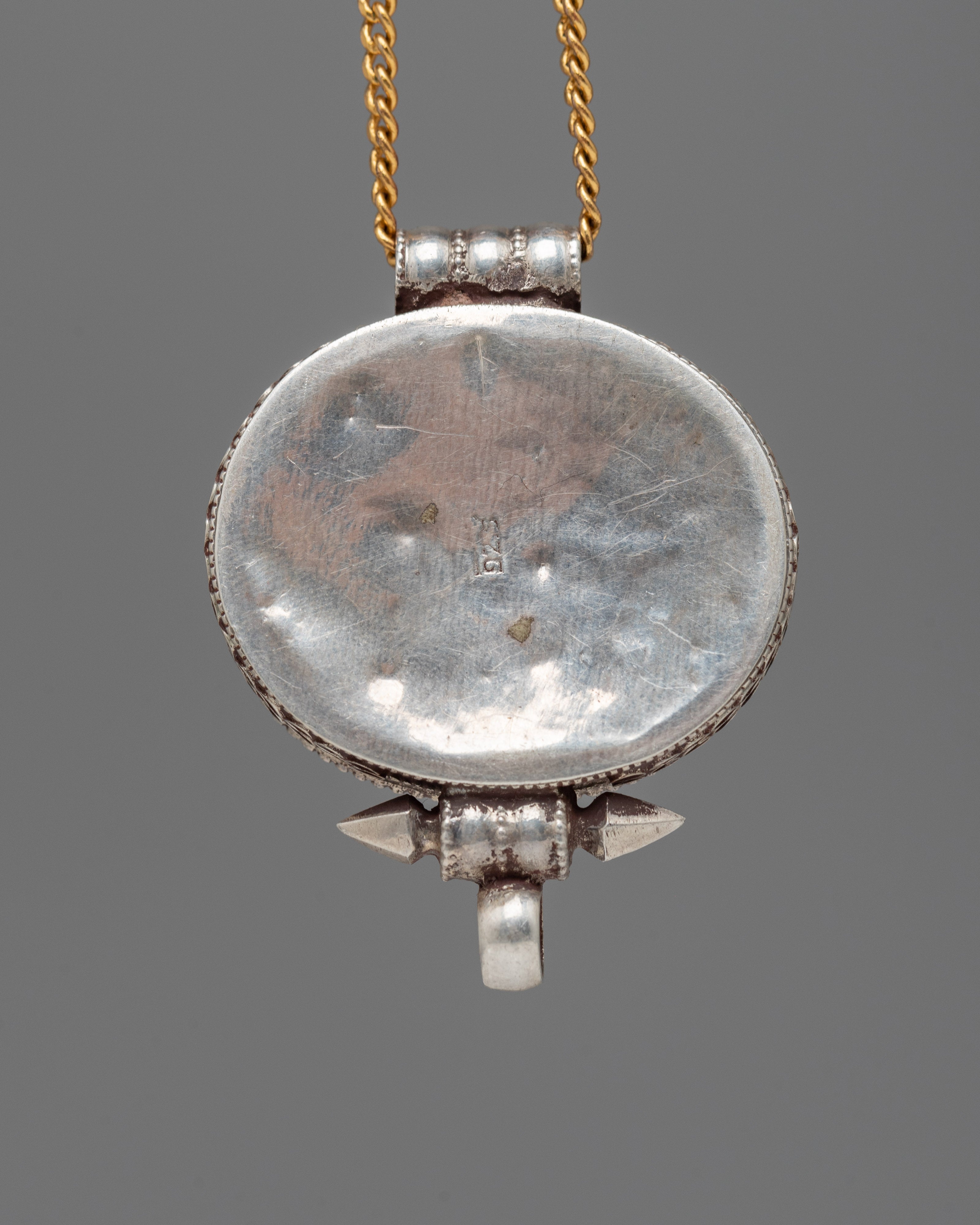 Turquoise Oval Ghau Box Locket | Handmade Shrine Pendant