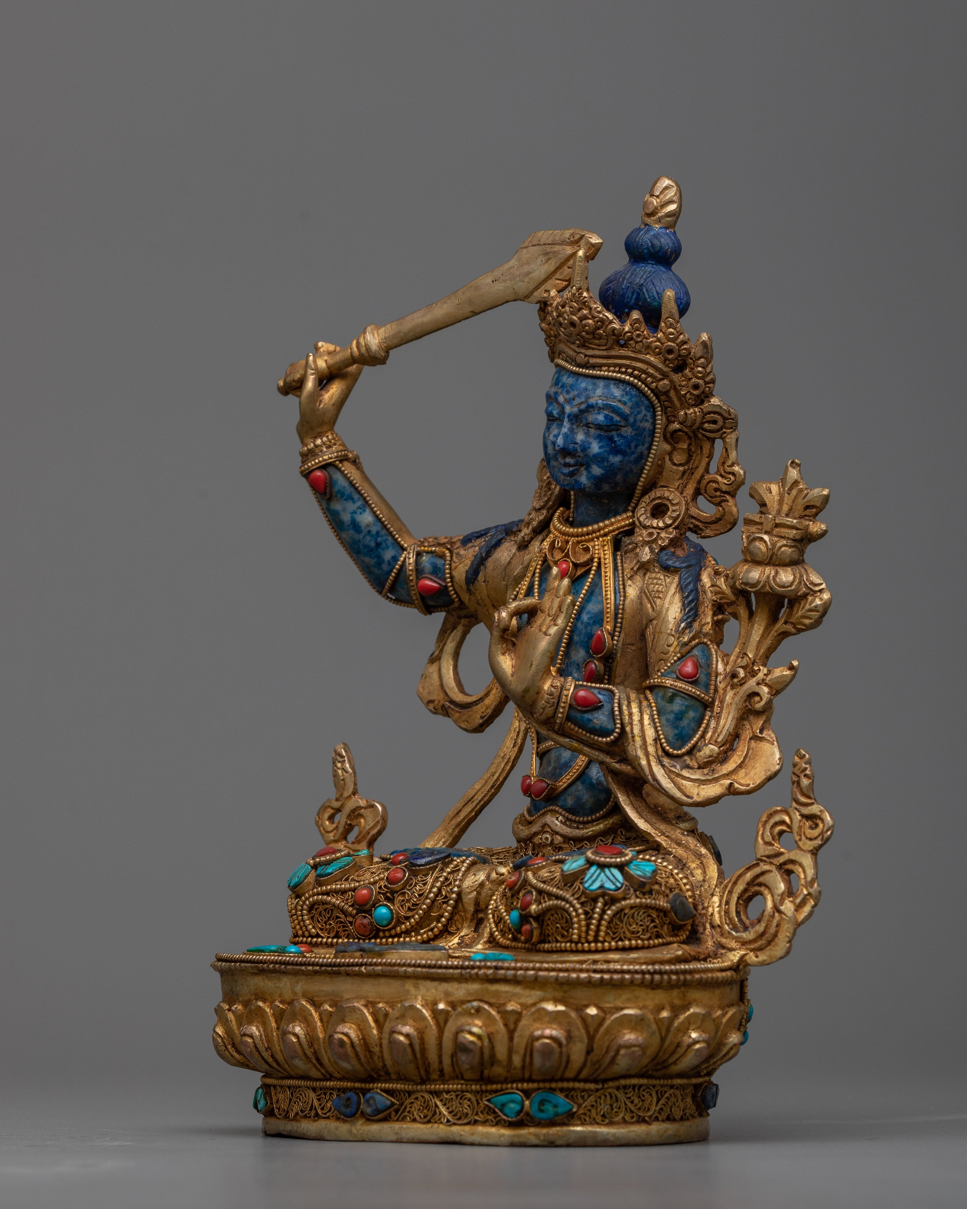 Manjushri Meditation Statue | Sacred Figurine for Deep Meditation and Reflection