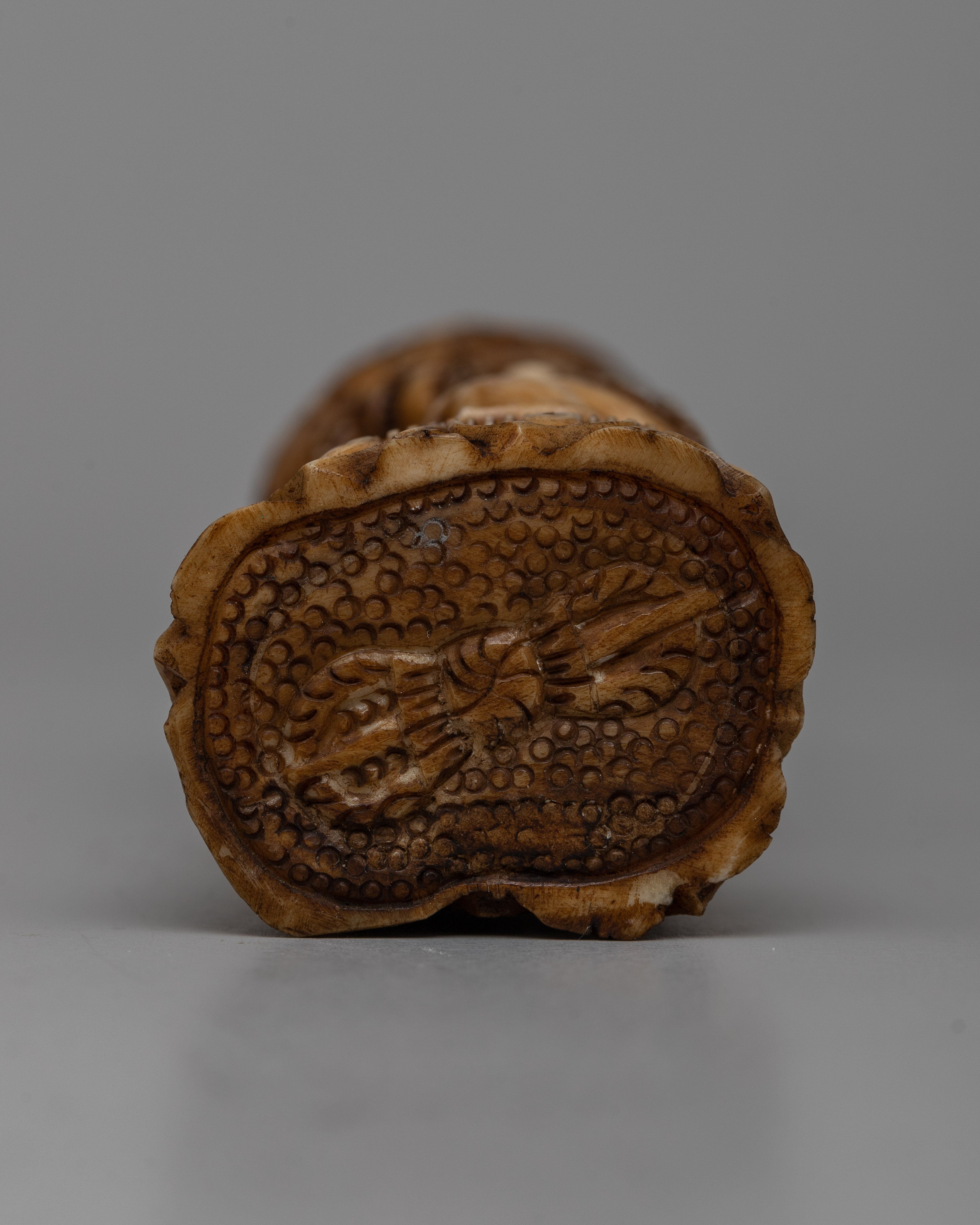 Bone Mahakala Bernakchen Seal | Handmade Carved Buddhist Art