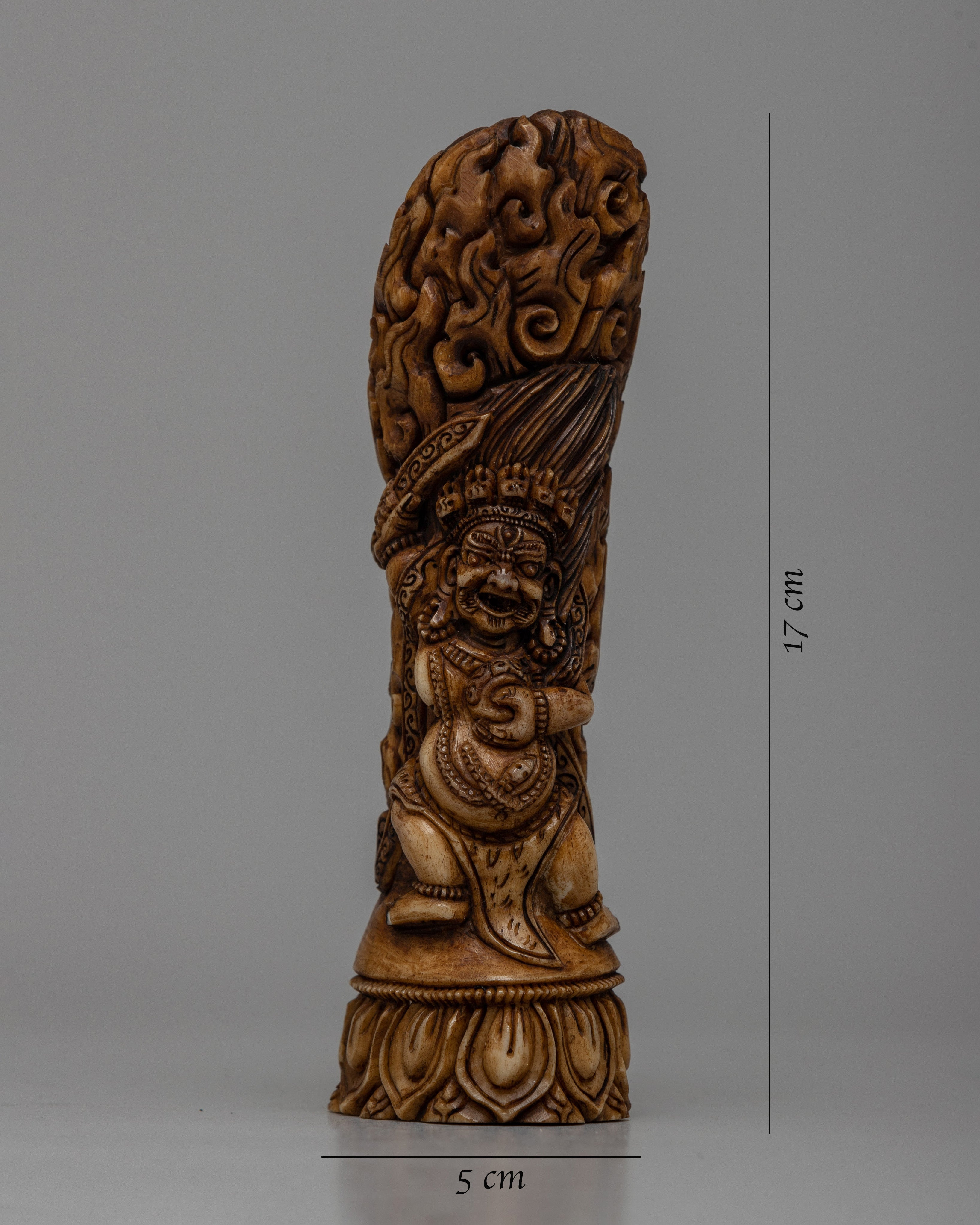 Bone Mahakala Bernakchen Seal | Handmade Carved Buddhist Art