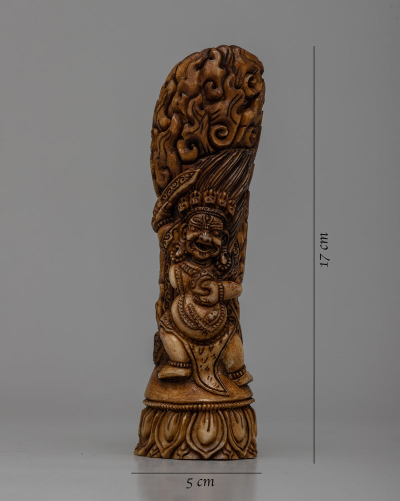 Bone Mahakala Bernakchen Seal | Handmade Carved Buddhist Art