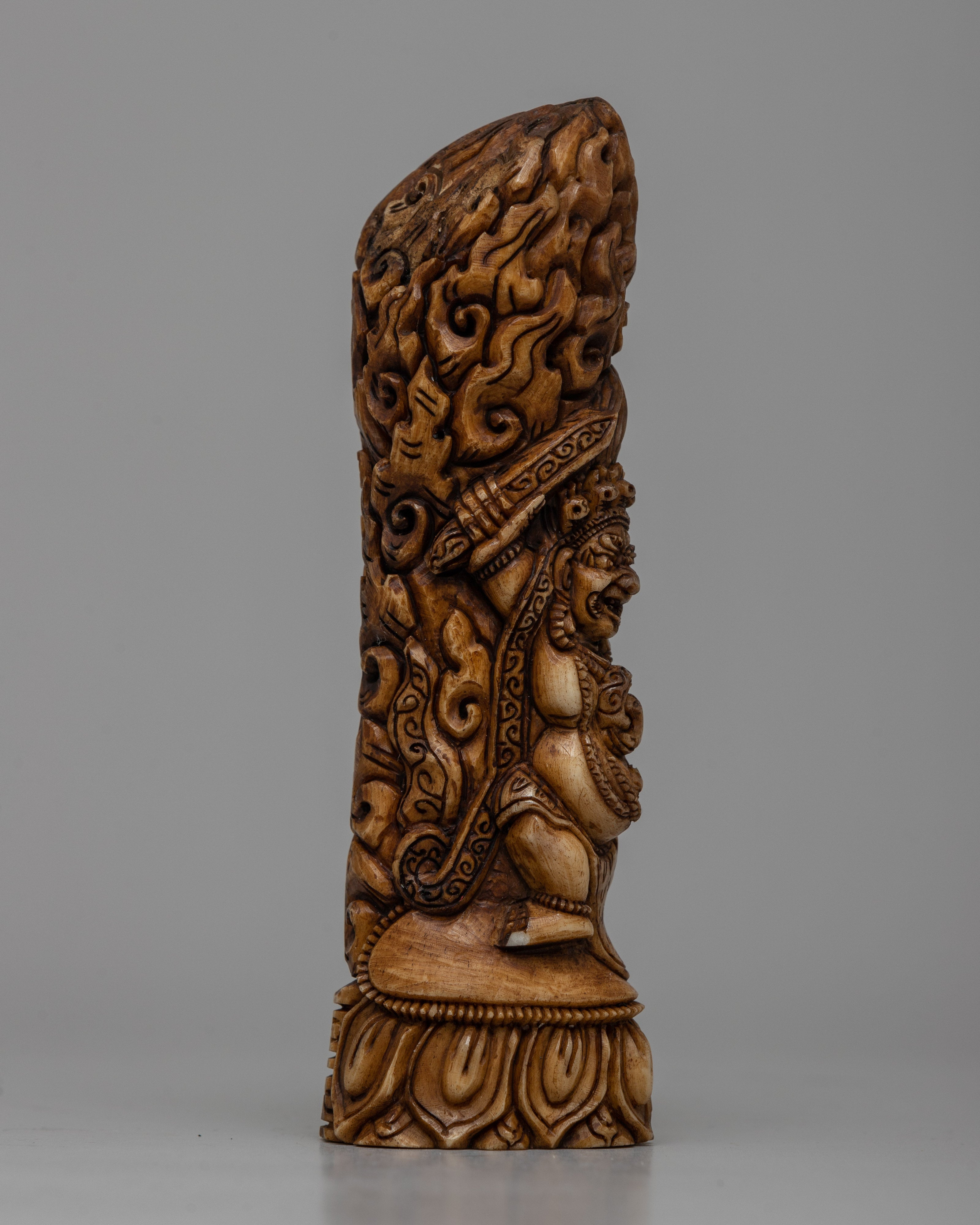 Bone Mahakala Bernakchen Seal | Handmade Carved Buddhist Art