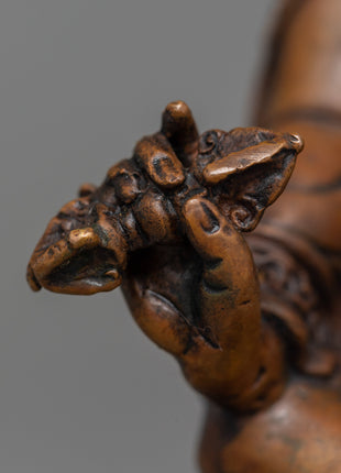 Oxidized Copper Guru Rinpoche Statue | Machine-Made Buddhist Master
